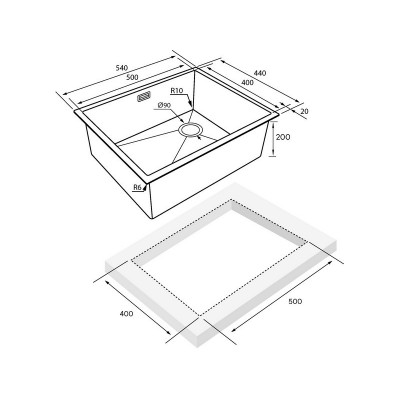 Мойка Paulmark Next-skew 54 uni PM885444-MG, матовый серый Мойка Paulmark Next-skew 54 uni PM885444-MG, матовый серый