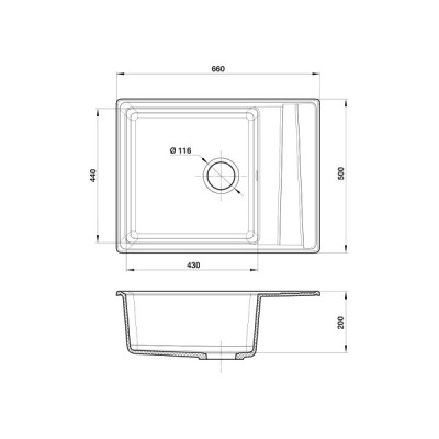 Мойка Granfest GF-LV-660L cерый Мойка Granfest GF-LV-660L cерый
