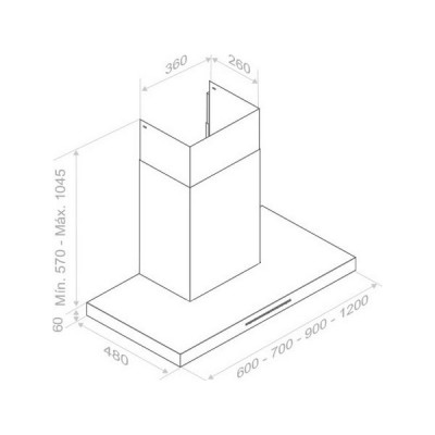 Вытяжка Pando P-825/90 BLANCA V. 1050 ECO SEC PLUS Вытяжка Pando P-825/90 BLANCA V. 1050 ECO SEC PLUS