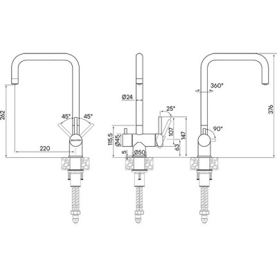 Смеситель Paulmark Wetter We213030-GM, вороненая сталь Смеситель Paulmark Wetter We213030-GM, вороненая сталь
