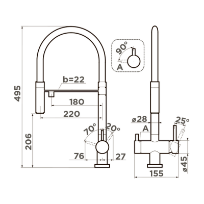Смеситель Omoikiri Kanto-AZ латунь/azur blue (4994425) Смеситель Omoikiri Kanto-AZ латунь/azur blue (4994425)