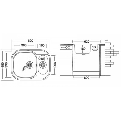 Мойка Ukinox Галант GAL620.480 15GT8K -O Мойка Ukinox Галант GAL620.480 15GT8K -O