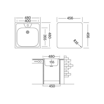 Мойка Ukinox Классика CLM480.480 -T6K 0C Мойка Ukinox Классика CLM480.480 -T6K 0C