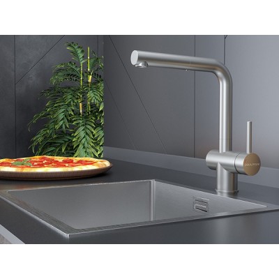 Смеситель Paulmark Dosse Do214418-SS, нержавеющая сталь Смеситель Paulmark Dosse Do214418-SS, нержавеющая сталь