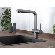 Смеситель Paulmark Dosse Do214418-GM, вороненая сталь