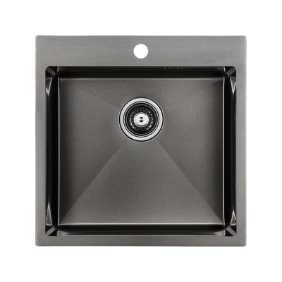 Мойка Paulmark Kroner PM215151-GM, вороненая сталь Мойка Paulmark Kroner PM215151-GM, вороненая сталь