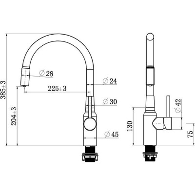Смеситель Longran Sprint Logic LM219A Gun Grey/Black Смеситель Longran Sprint Logic LM219A Gun Grey/Black