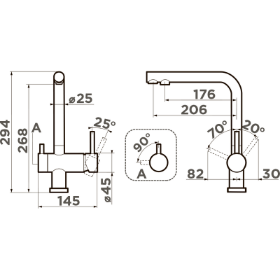 Смеситель Omoikiri Nagano-P-BL латунь/черный (4974047) Смеситель Omoikiri Nagano-P-BL латунь/черный (4974047)