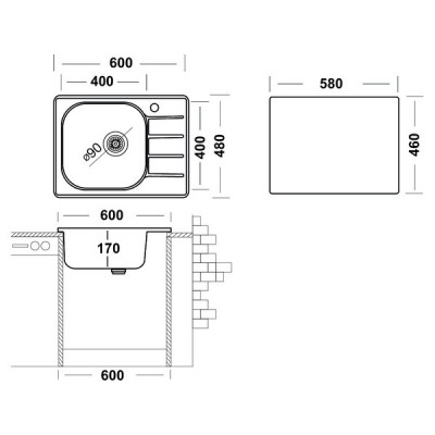 Мойка Ukinox Гранд GRM600.480 -GT6K 2L с выпуском S701 Мойка Ukinox Гранд GRM600.480 -GT6K 2L с выпуском S701