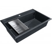 Мойка Paulmark Stepia 80+коландер Advance, графит/брашированная нерж. сталь