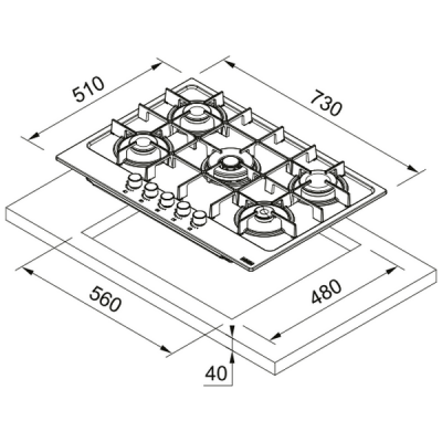 Варочная панель Franke FHMA 755 4G DC XS C (106.0554.320) газовая Варочная панель Franke FHMA 755 4G DC XS C (106.0554.320) газовая