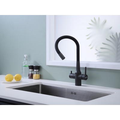 Смеситель Paulmark Salix Sa213419-401, антрацит, черный шланг Смеситель Paulmark Salix Sa213419-401, антрацит, черный шланг