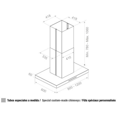 Вытяжка Pando I-861/90X60 IX 1250 ECO SEC Вытяжка Pando I-861/90X60 IX 1250 ECO SEC