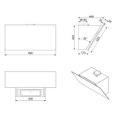Вытяжка SMEG KV394MB Вытяжка SMEG KV394MB