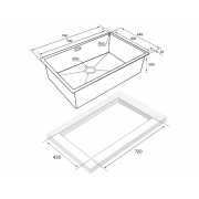 Мойка Paulmark Next 74 uni PM217444-MG, матовый серый