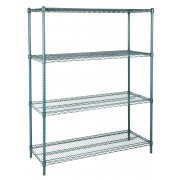 Стеллаж VX-S 457х914х1895/4 "Zinc Plating underneath with Green Anti-bacterial Epoxy Coating"