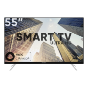 55" Телевизор Soundmax SM-LED55M04SU черный 3840x2160, 4K Ultra HD, 60 Гц, Wi-Fi, Smart TV, Яндекс.ТВ
