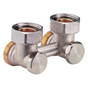 Узел нижнего подключения угловой, для двухтрубных систем 1/2"M x 3/4"E Giacomini