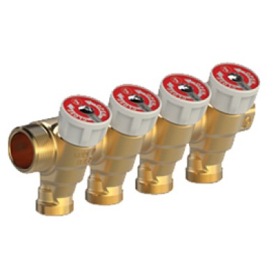 Сантехнический коллектор Giacomini с вентилями 3/4" x 1/2"E /2 Сантехнический коллектор Giacomini с вентилями 3/4" x 1/2"E /2