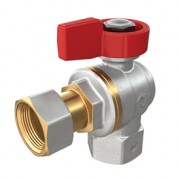 Кран Giacomini шаровой угловой c вн. резьбой для котлов и счетчиков 1/2"F x 1/2"гайка