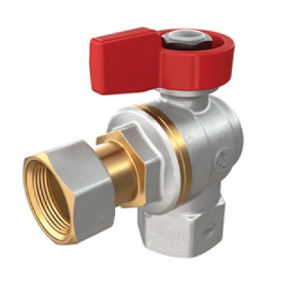 Кран Giacomini шаровой угловой c вн. резьбой для котлов и счетчиков 1/2"F x 1/2"гайка Кран Giacomini шаровой угловой c вн. резьбой для котлов и счетчиков 1/2"F x 1/2"гайка