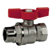 Кран Giacomini шаровой с вн./нар. резьбой 1 1/4" (ручка - бабочка красная)