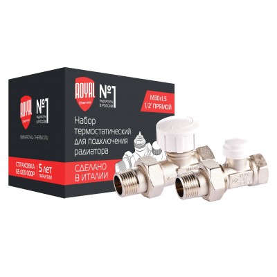 Набор термостатический Royal Thermo для радиатора прямой 1/2" М30х1,5 Набор термостатический Royal Thermo для радиатора прямой 1/2" М30х1,5