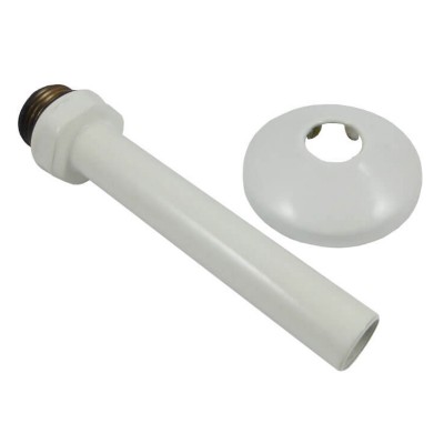 Трубка соединительная с розеткой 15х1-1/2" нр, длина 110 мм, отражатель d-50мм (Белая) Трубка соединительная с розеткой 15х1-1/2" нр, длина 110 мм, отражатель d-50мм (Белая)