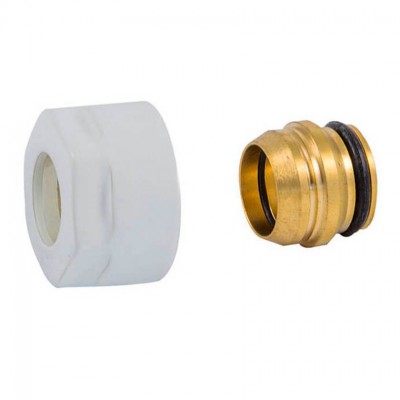 Подключение резьбовое для соединительных трубок 3/4"x15 (белое) Подключение резьбовое для соединительных трубок 3/4"x15 (белое)