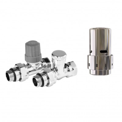 Набор термостатический прямой ROYAL THERMO Design 1/2" Click (Хром) с термоголовкой Design (Хром) Набор термостатический прямой ROYAL THERMO Design 1/2" Click (Хром) с термоголовкой Design (Хром)