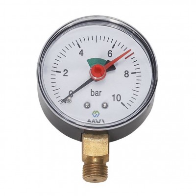 Манометр радиальный MVI, до 6 бар, D63 мм, с нижним подключением G1/4 Манометр радиальный MVI, до 6 бар, D63 мм, с нижним подключением G1/4