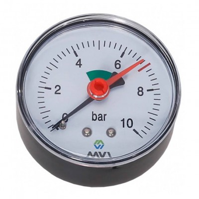 Манометр аксиальный MVI, до 10 бар, D63 мм, подключение G1/4 Манометр аксиальный MVI, до 10 бар, D63 мм, подключение G1/4