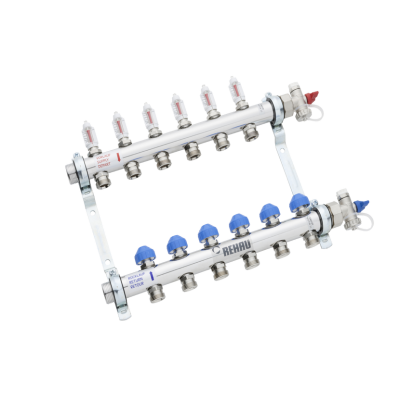 Коллектор распределительный HKV-D на 11 контуров нерж .сталь Коллектор распределительный HKV-D на 11 контуров нерж .сталь