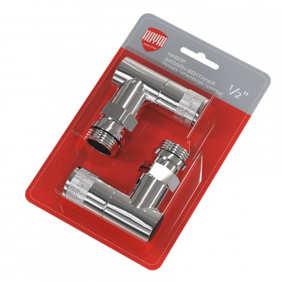 Набор дизайн-вентилей PIANO, угловой (хром) 1/2" Набор дизайн-вентилей PIANO, угловой (хром) 1/2"