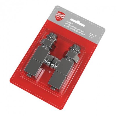 Набор дизайн-вентилей CUBE, осевой (хром) 1/2" Набор дизайн-вентилей CUBE, осевой (хром) 1/2"