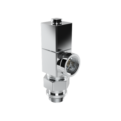 Вентиль ручной регулировки осевой, CUBE (хром), 1/2" Вентиль ручной регулировки осевой, CUBE (хром), 1/2"