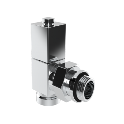 Вентиль ручной регулировки угловой, CUBE (хром), 1/2" Вентиль ручной регулировки угловой, CUBE (хром), 1/2"