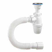 Сифон бутылочный ОРИО малый корпус с литым выпуском 1 1/2 х 40, с гибкой трубой 40-40/50