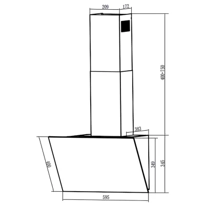 Каминная вытяжка NORDFROST HM 6080 B Каминная вытяжка NORDFROST HM 6080 B
