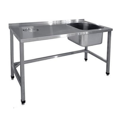 Стол предмоечный и сбора отходов СПСО-7-5-1500х700х860 полностью из нерж. стали разборной Стол предмоечный и сбора отходов СПСО-7-5-1500х700х860 полностью из нерж. стали разборной