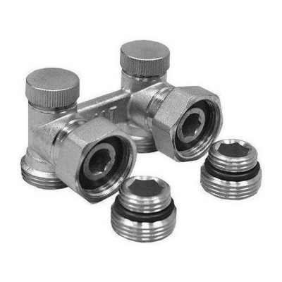 Узел двойной для нижнего подключения радиатора угловой для двухтрубной системы 1/2quot;х3/4quot;, ALTSTREAM Узел двойной для нижнего подключения радиатора угловой для двухтрубной системы 1/2quot;х3/4quot;, ALTSTREAM