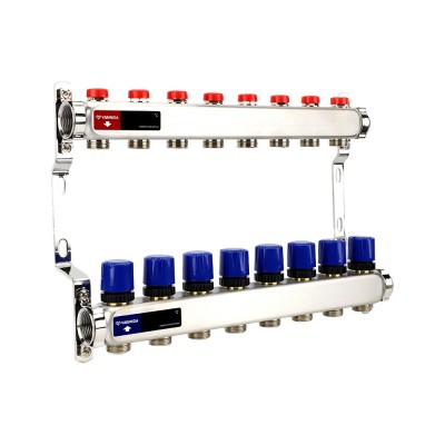 Группа коллекторная для отопления VARMEGA VM15508 ВР 1quot;, на 8 контуров 3/4quot; EK, нерж. сталь Группа коллекторная для отопления VARMEGA VM15508 ВР 1quot;, на 8 контуров 3/4quot; EK, нерж. сталь