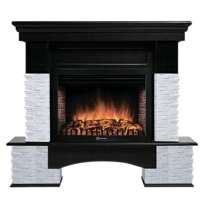 Портал Firelight Pietra Nuovo 30 камень сланец белый, шпон темный дуб Портал Firelight Pietra Nuovo 30 камень сланец белый, шпон темный дуб