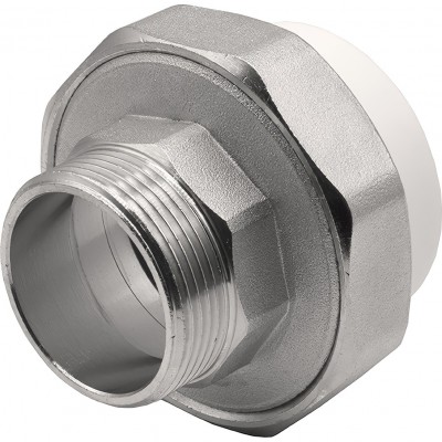 Муфта THERMOLIGHT комбинированная разъемная PP-R НР 50х1 1/2quot; белый (4/36) Муфта THERMOLIGHT комбинированная разъемная PP-R НР 50х1 1/2quot; белый (4/36)