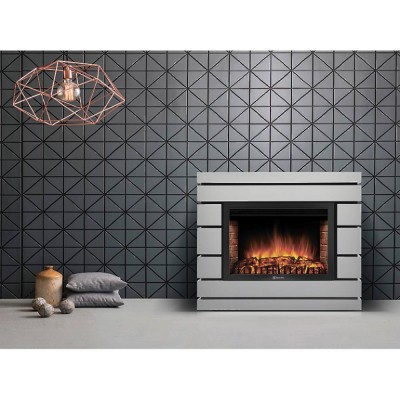 Каминокомплект Firelight: Очаг EFP/P-2520LS, портал Moderno 25 шпон белый дуб Каминокомплект Firelight: Очаг EFP/P-2520LS, портал Moderno 25 шпон белый дуб