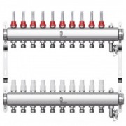 Коллектор Wester нерж. 1quot;-3/4 в сборе с расходомерами на 10 выходов, W902.10