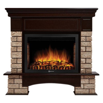 Портал Firelight Forte Wood 25 камень коричневый, шпон темный дуб Портал Firelight Forte Wood 25 камень коричневый, шпон темный дуб