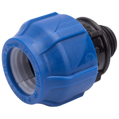 Муфта компрессионная соединительная c наружной резьбой 25х1quot; (Valfex) (140/35) Муфта компрессионная соединительная c наружной резьбой 25х1quot; (Valfex) (140/35)