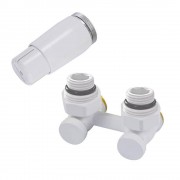 Комплект узла нижнего подкл SCHLOSSER угловой STANDARD 3/4quot; (белый) с термоголовкой М30х1,5, ниппеля 1/2quot;Х3/4quot;