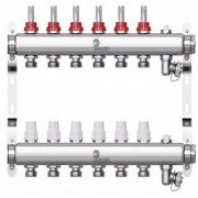 Коллектор Wester нерж. 1quot;-3/4 в сборе с расходомерами на 6 выходов, W902.6